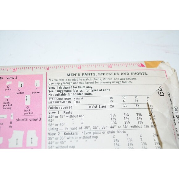 Vtg Simplicity Pattern 9529 Men's Pants Knickers Shorts 1970's Retro Uncut - Picture 6 of 6